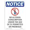 Signmission OSHA Sign, 14" H, Rigid Plastic, NOTICE No Alcohol Sign With Symbol, Portrait, 1014-V-16005 OS-NS-P-1014-V-16005 - alternate 1